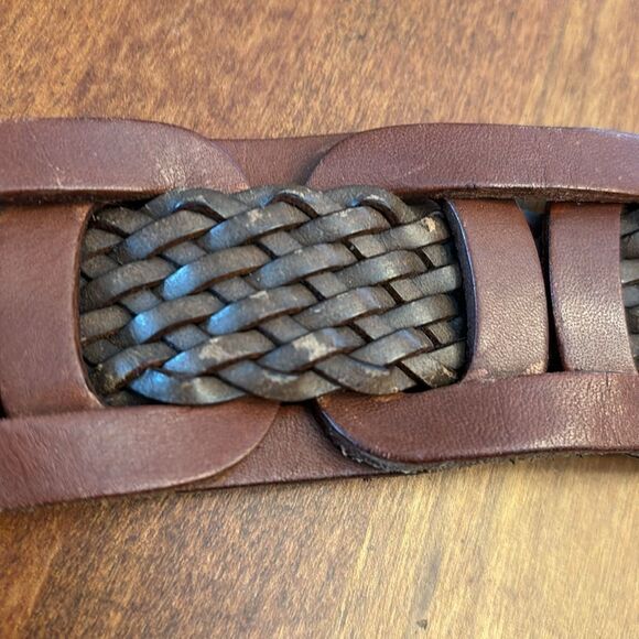 Vintage Levi\'s Braided Woven Leather Belt - Large